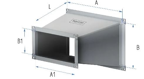 Переход Тип 1 ш20/ш20 (250Х350)-(180Х700) Оцин. 0,7 L 300