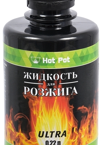 Жидкость для розжига углеводородная ULTRA (0,22л;24шт) Hot Pot/61383
