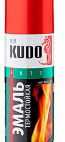 Эмаль термостойкая красная / 520 мл / KUDO