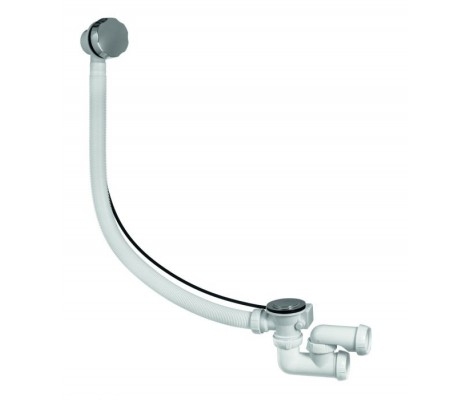 Слив-перелив  для ванны с внешним кабелем L=700 мм, регул. с сифоном, вентиль и клапан латунь хром.