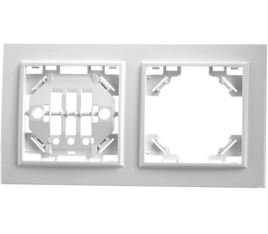 Рамка двухместная горизонтальная, серия Эрна, PFR00-9002-01,  белый