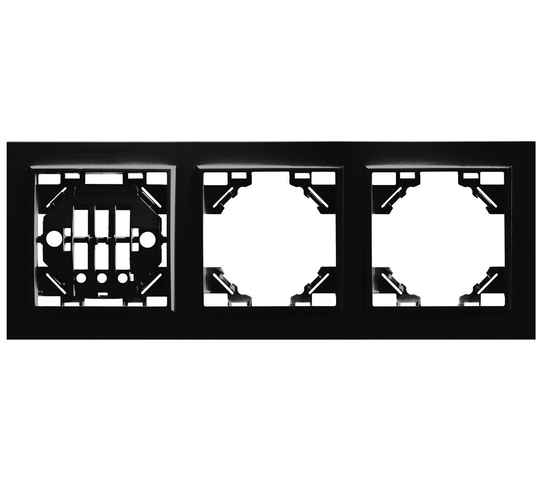 Рамка трехместная горизонтальная, серия Эрна, PFR00-9003-03, черный