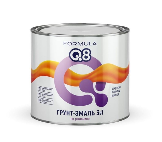Грунт-эмаль по ржавчине зеленая 1,8 кг FORMULA Q8 3 в 1																																									