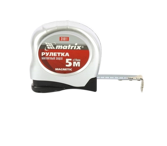 Рулетка Magnetic, 5 м х 19 мм, магнитный зацеп// Matrix