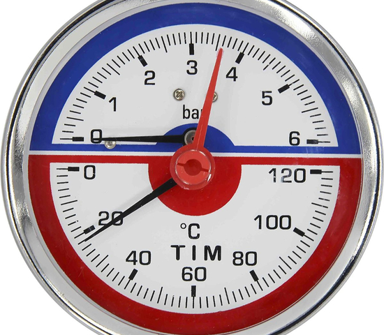 Термоманометр     10 bar заднее подключение TIM Y80T-10