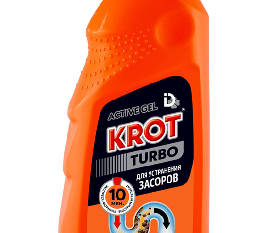 KROT «TURBO» Гель для устранения засоров ( 500гр;9шт) /4000024/253864