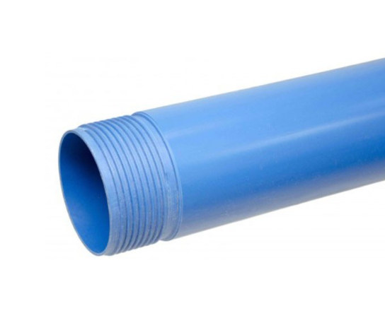 ПВХ труба МПласт 125х5,0х3м с резьбой (синяя)